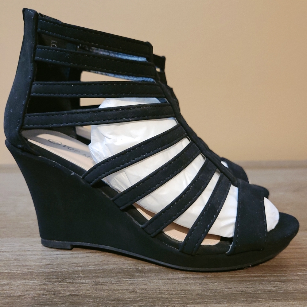 Black 3.5 inch strapy heel